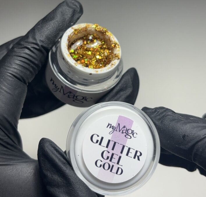 Glitter gel gold