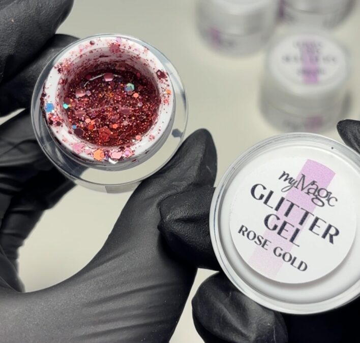 Glitter geel rose gold